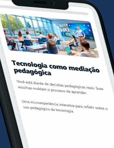 Profesional utilizando aplicación educativa en el celular